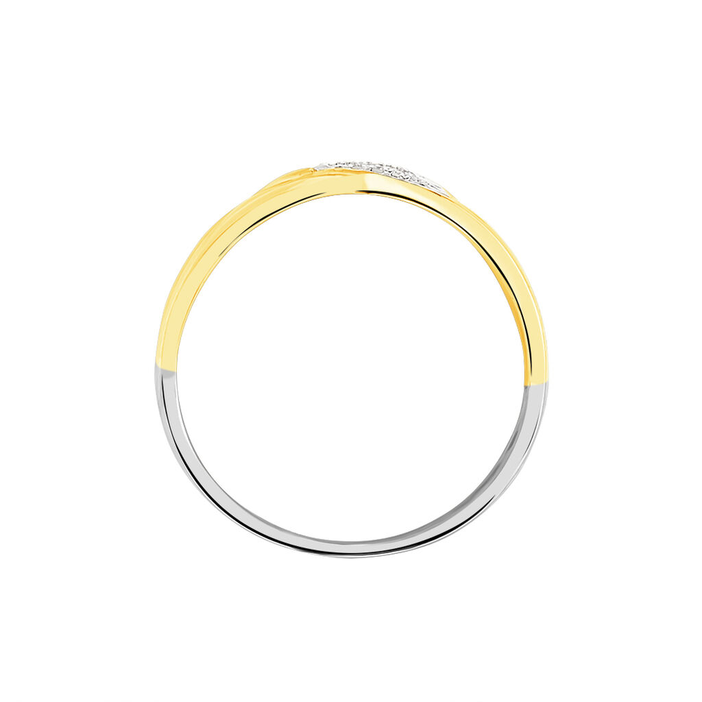 Damen Ring Gold Tricolor Gold/Roségold/Schwarz 375 Diamant 0,04ct Nesibe  - Ringe mit Stein Damen | OROVIVO