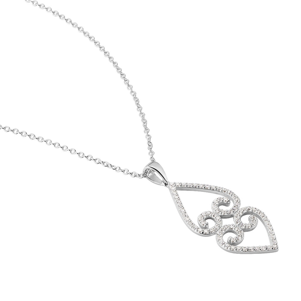 HEARTS Damen Collier Silber 925 Zirkonia Wei&szlig;