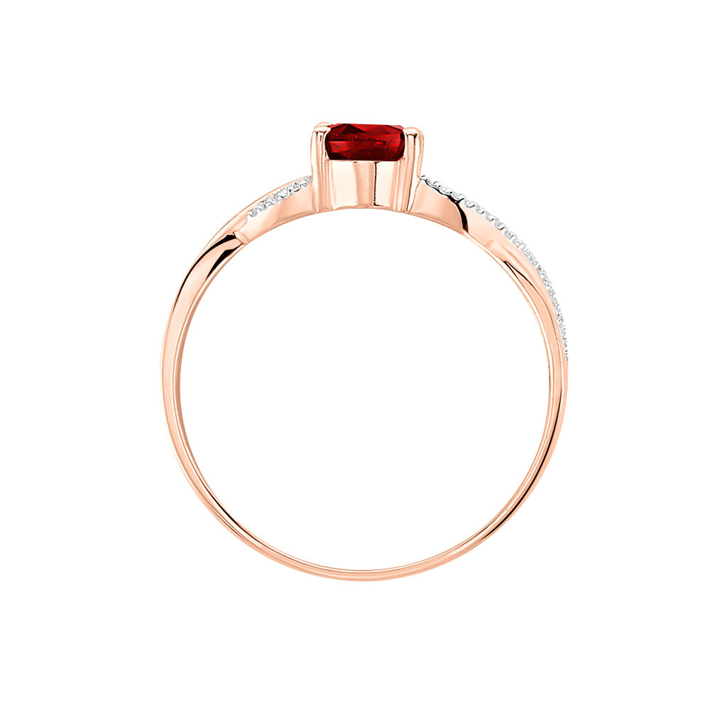 Bague Candice Or Rose Grenat - Spannringe Damen | OROVIVO