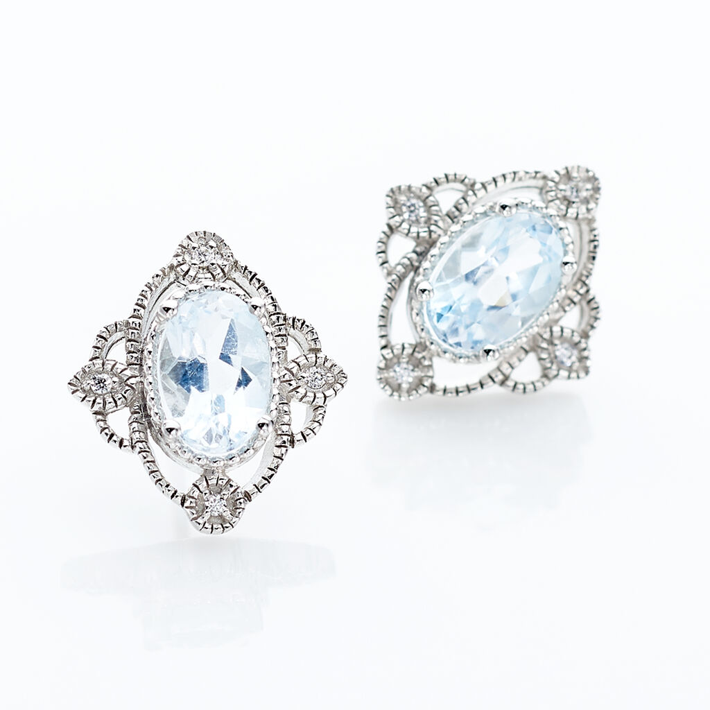 Boucles D'oreilles Or Weiss Amance Puces - Spannringe Damen | OROVIVO