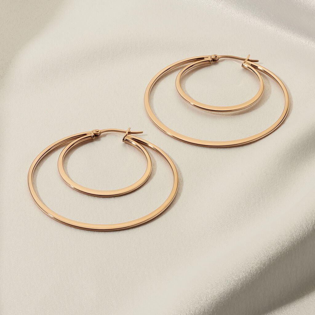 Damen Creolen Edelstahl Rosé Vergoldet  - Creolen Damen | OROVIVO