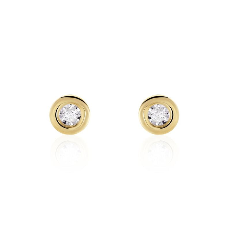 Strong Damen Ohrstecker Gold 375 (9 Karat) Diamant Wei&szlig; 0,05 ct - Ohrstecker Damen | OROVIVO