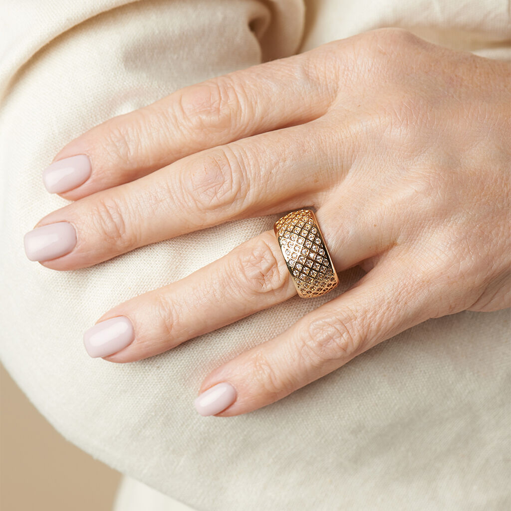 Damen Ring Vergoldet Zirkonia 11,00mm  - Ringe mit Stein Damen | OROVIVO