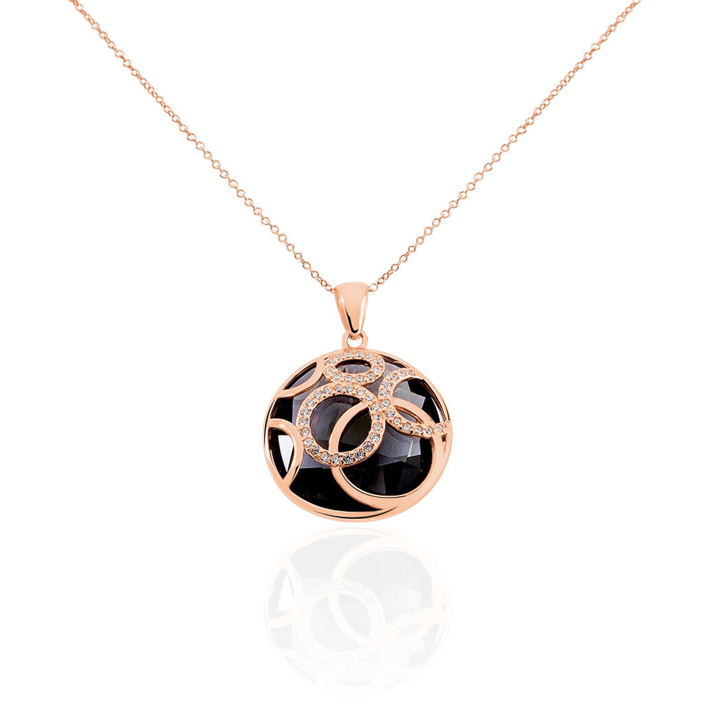 Thumbnail - Damen Halskette Silber 925 Rosé Vergoldet, Collier mit Stein