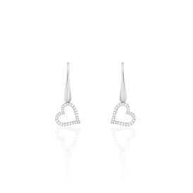 Damen Ohrhänger Lang Silber 925 Zirkonia Herz - Ohrhänger Damen | OROVIVO
