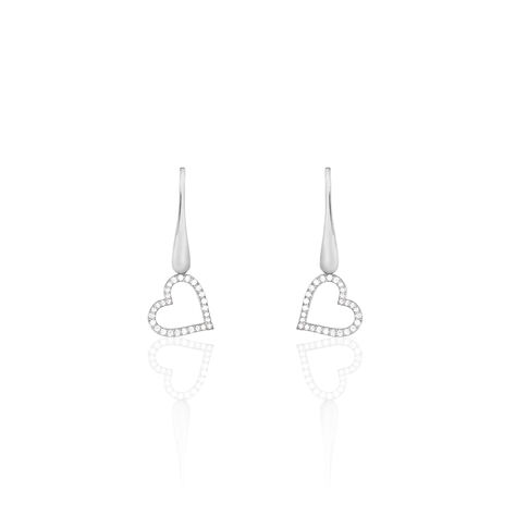 Damen Ohrhänger Lang Silber 925 Zirkonia Herz - Ohrhänger Damen | OROVIVO