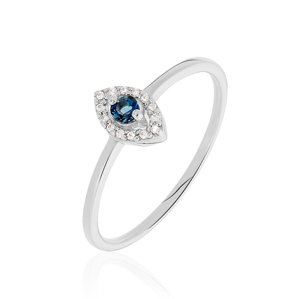 Bague Or Weiss Saphir Et Oxydes Saphir - Spannringe Damen | OROVIVO