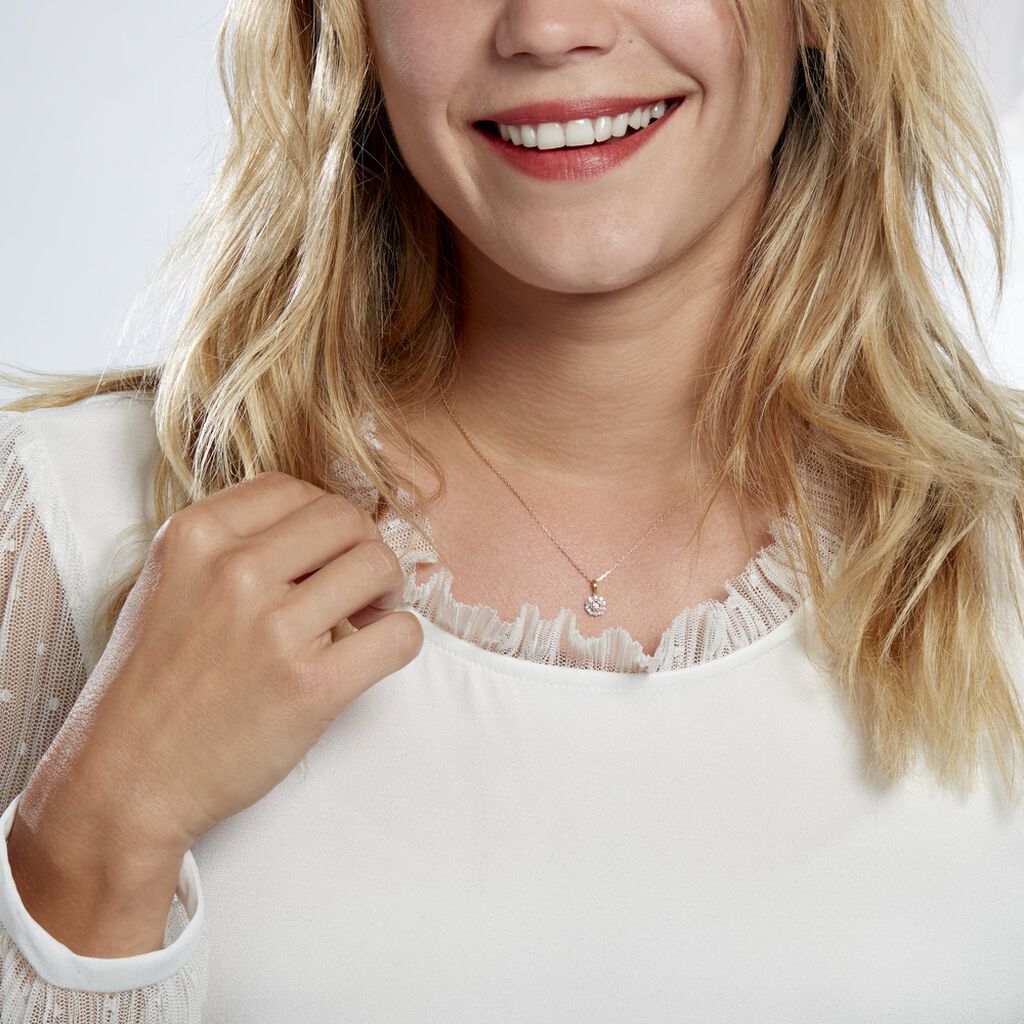 Collier Or Jaune Charletta Diamant Fleur - Spannringe Damen | OROVIVO