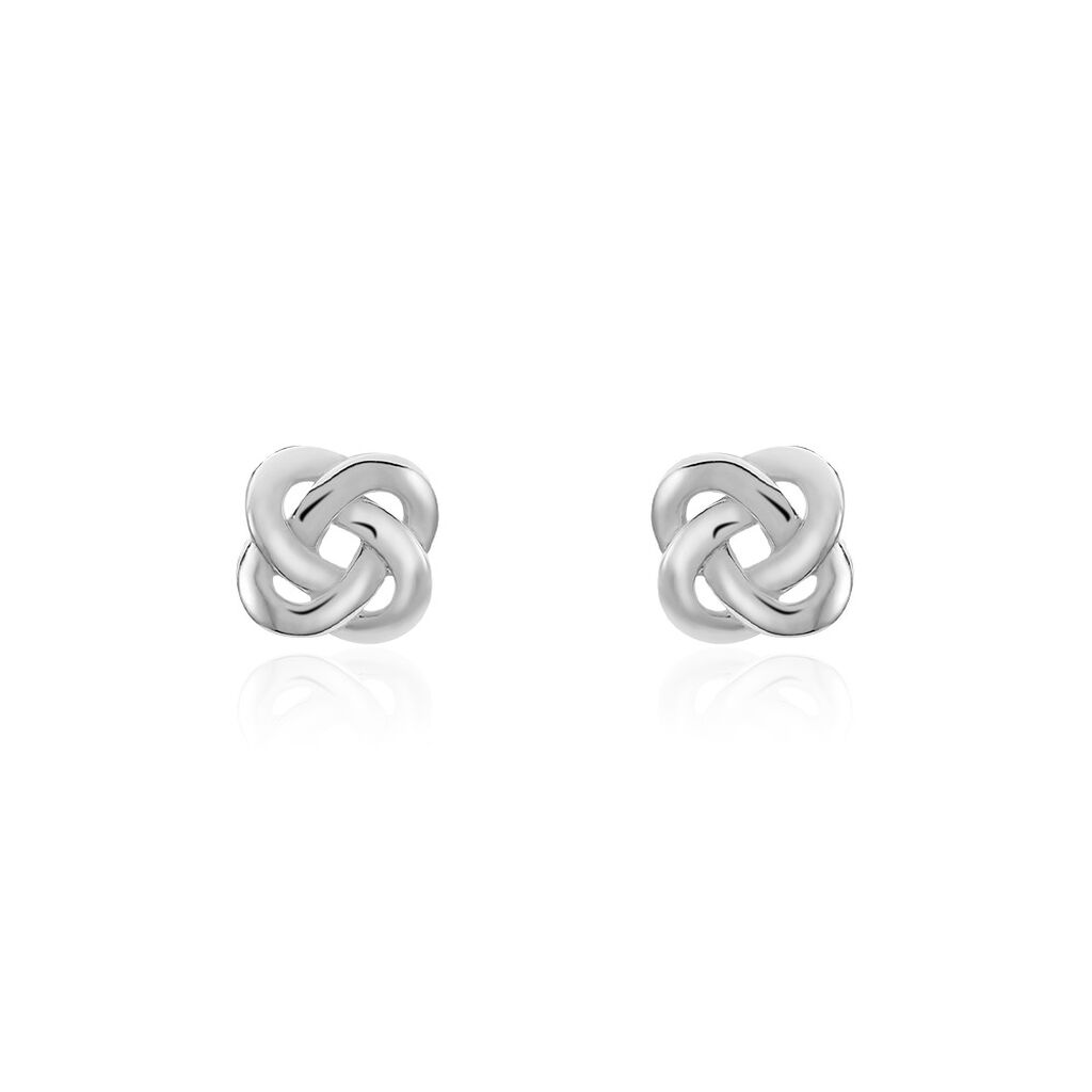 🦚 Damen Ohrstecker Silber 925 Knoten Albanne Knoten 5 , Ohrstecker ohne Stein