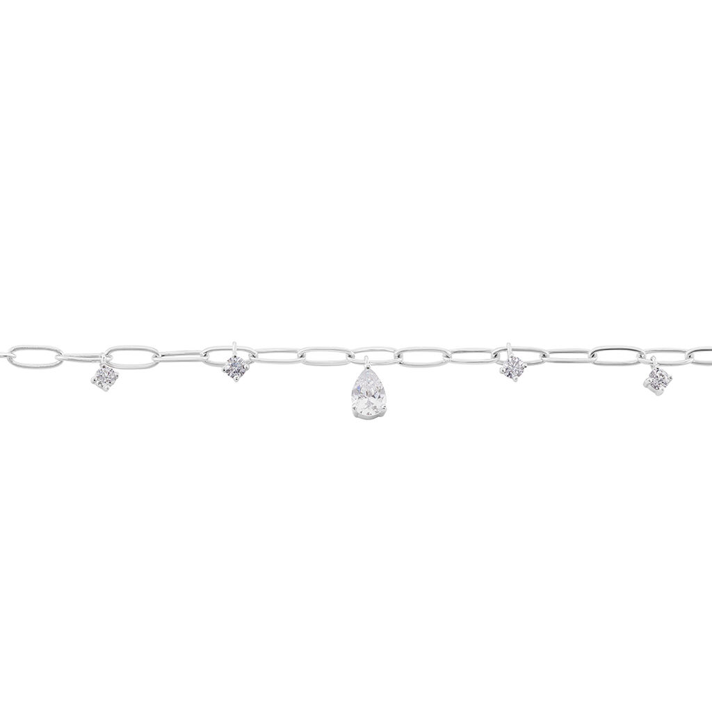 TINSLEY Damen Armband Silber 925 Zirkonia Wei&szlig; 0,64 ct Tropfen B 2,8 mm