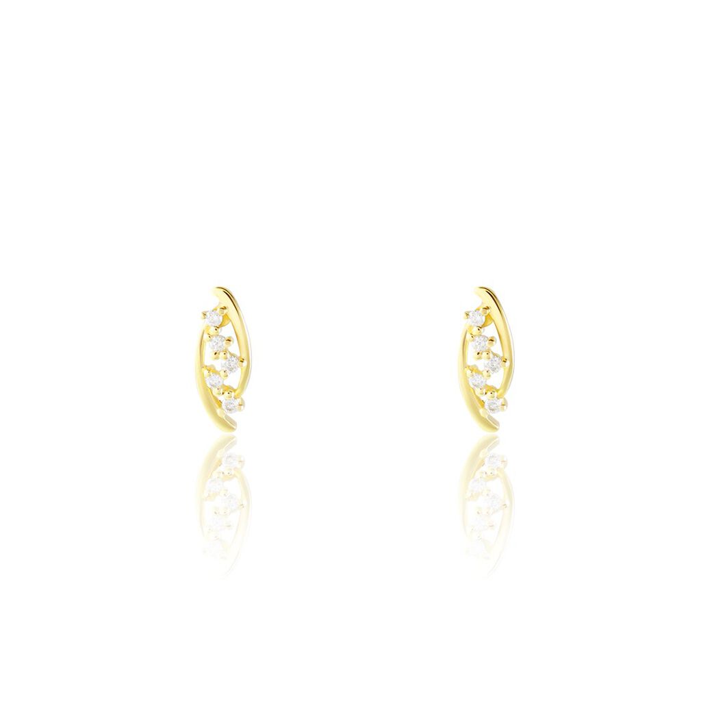 Boucles D'oreilles Puces Urrika Or Jaune Diamant - Spannringe Damen | OROVIVO