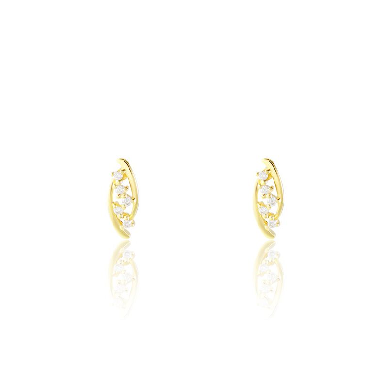 Boucles D'oreilles Puces Urrika Or Jaune Diamant - Spannringe Damen | OROVIVO