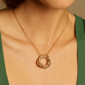 Damen Halskette Messing Gold 750 plattiert Bicolor - Ketten mit Anhänger Damen | OROVIVO
