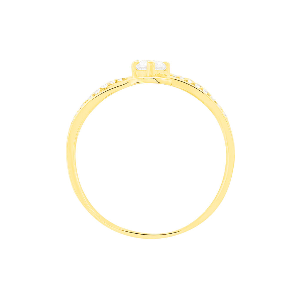 Damen Ring Gold 375 Zirkonia Welle Evana  - Solitärringe Damen | OROVIVO