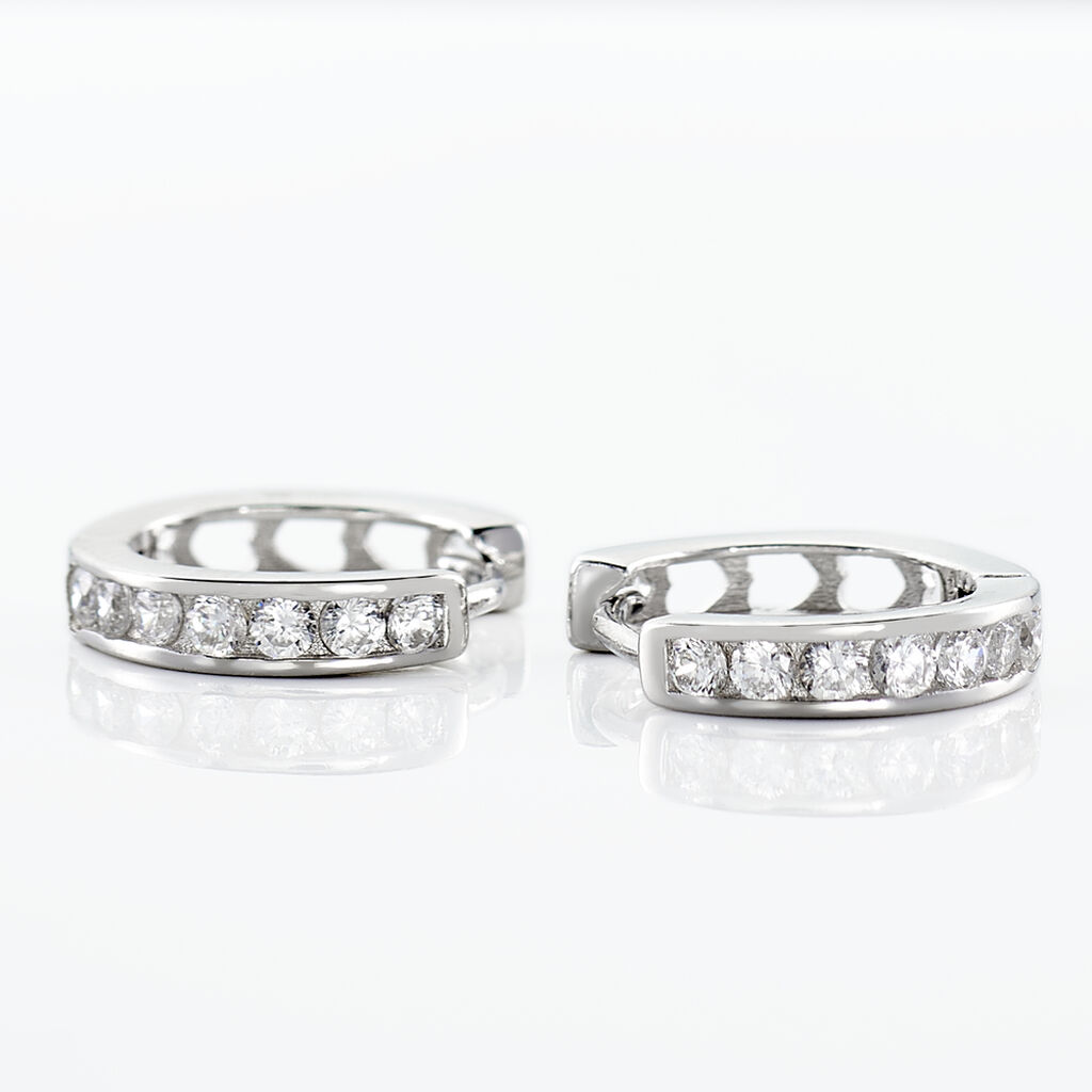 ANNE-SIXTINE Damen Creolen Silber 925 Zirkonia Wei&szlig; Herz