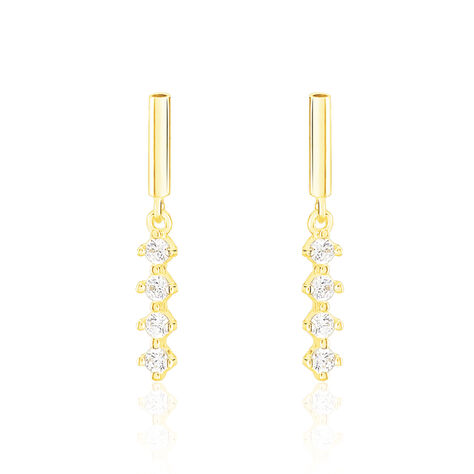 Damen Ohrstecker Lang Gold 375 Zirkonia - Ohrringe mit Stein Damen | OROVIVO