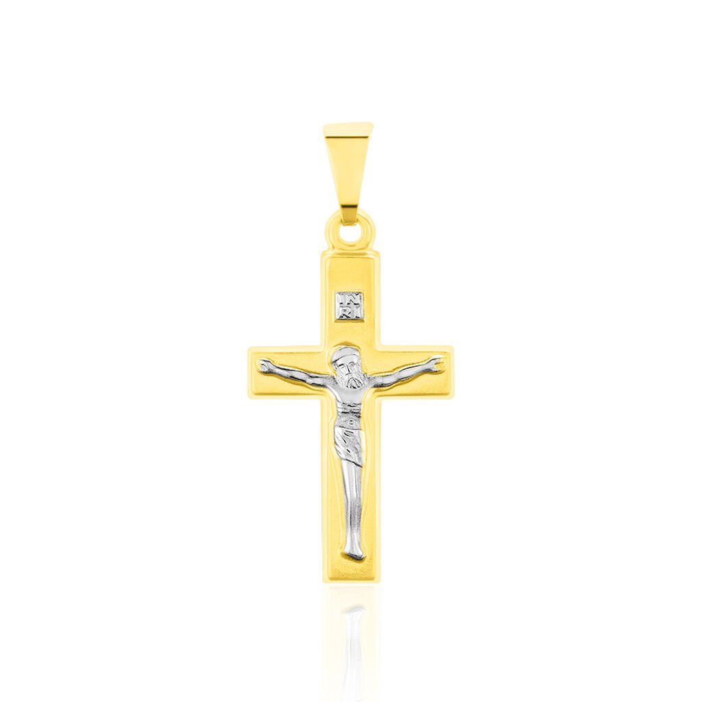 DAMIAN KREUZ 5 Unisex Anh&auml;nger Gold Bicolor 333 (8 Karat) Christus