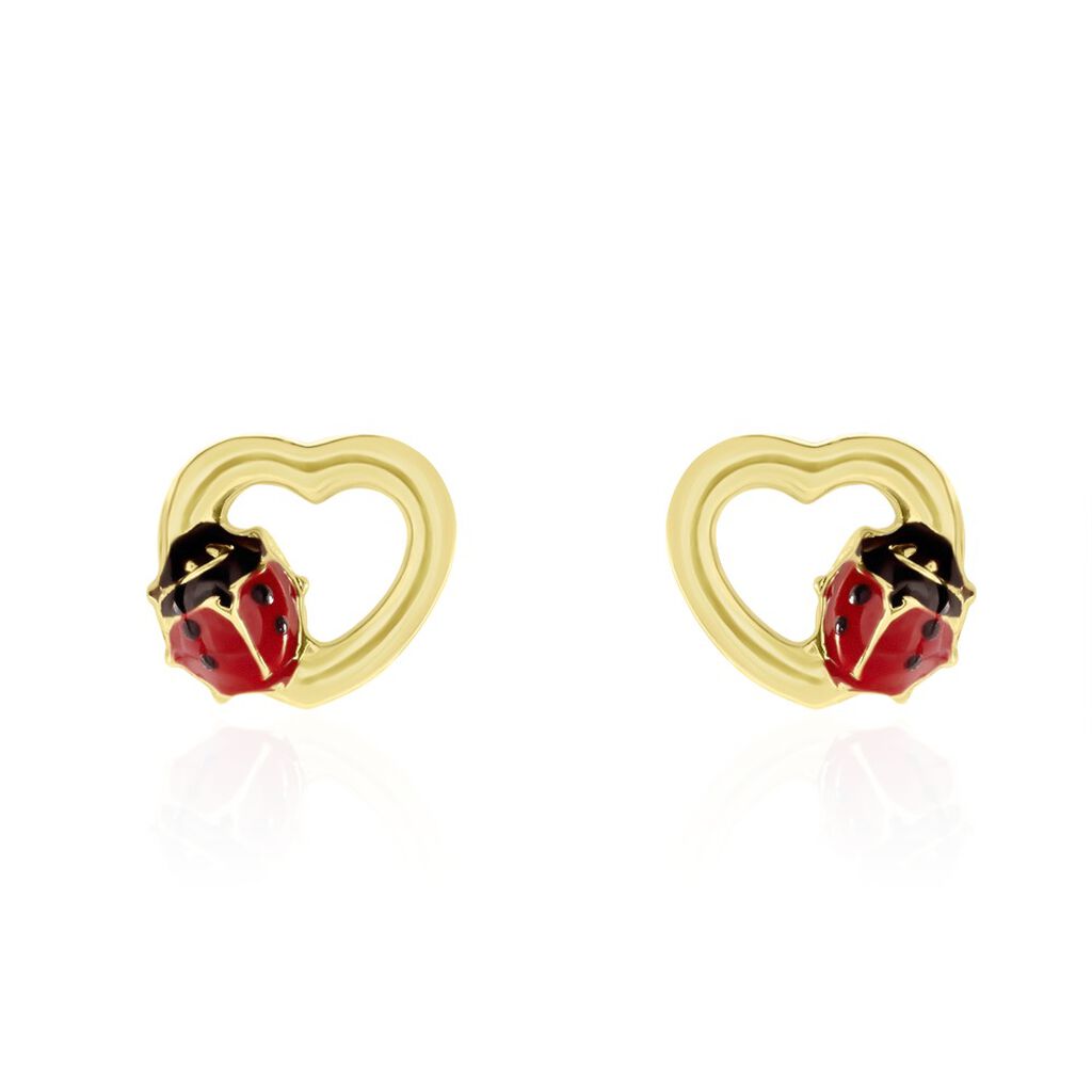 LEE MARIENKÄFER 3 Kinder Ohrstecker Gold 375 (9 Karat) Marienkäfer, Ohrstecker ohne Stein
