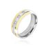 Damen Ring Titan Bicolor Gelb/Silber Zirkonia Wei&szlig; 0,09 ct B 6,4 mm
