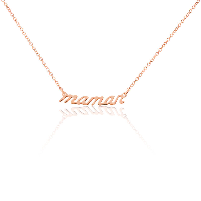Collier Mendi Argent Rose Ecriture Maman - Spannringe Damen | OROVIVO