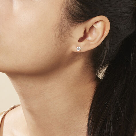 Damen Ohrstecker Gold 375 Zirkonia 5mm - Ohrstecker Damen | OROVIVO