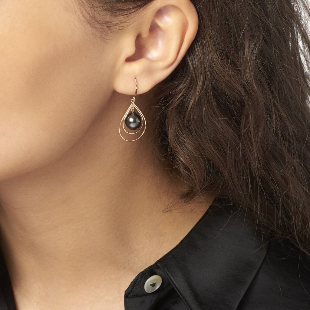 Boucles D'oreilles Or Jaune  Et Perle - Spannringe Damen | OROVIVO