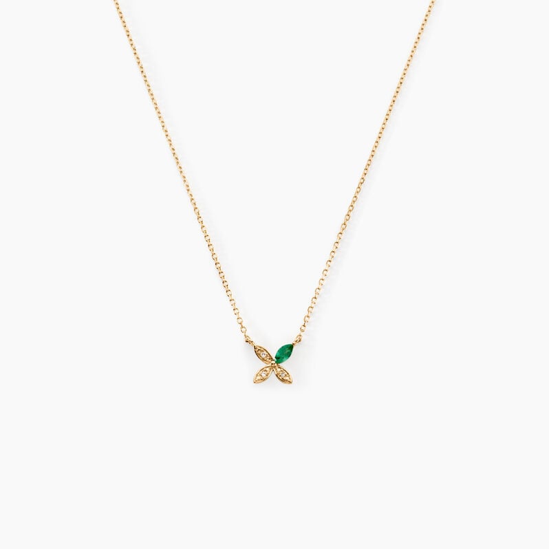 Collier Marketta Or Jaune Emeraude Diamant - Spannringe Damen | OROVIVO