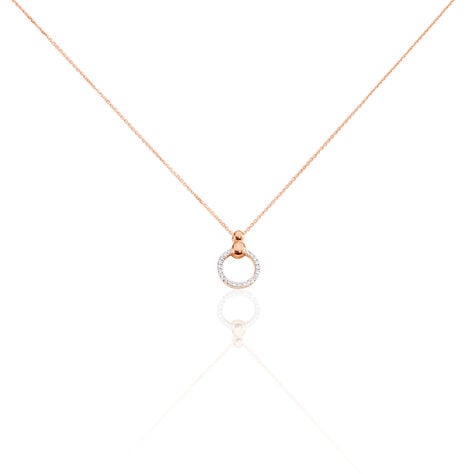 Damen Collier Rosegold 375 Diamant 0,14ct Kreis Bibi - Halsketten Damen | OROVIVO