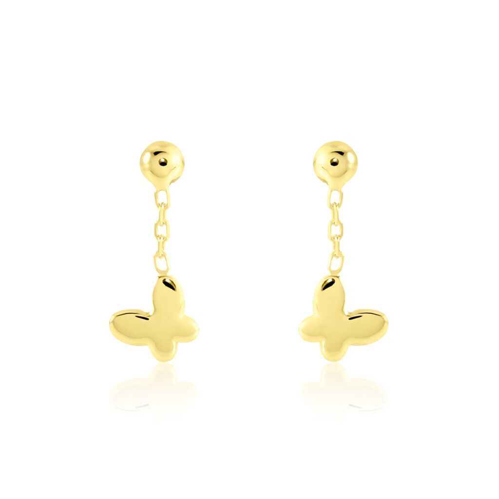 Damen Ohrstecker Lang Gold 375 Schmetterling Zenas - Ohrringe Kinder | OROVIVO