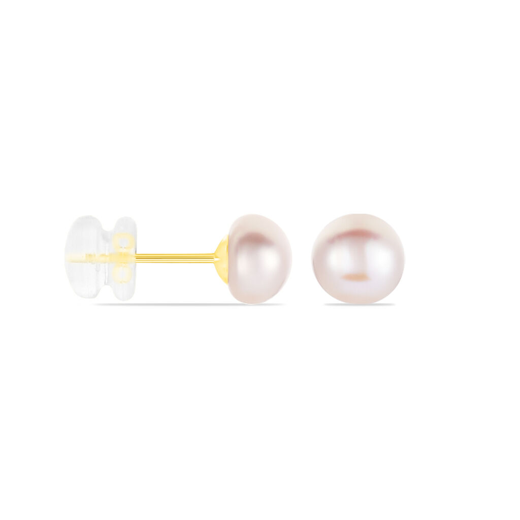 Damen Perlenohrringe Gold 375 Zuchtperle 6-6,5mm - Ohrstecker Damen | OROVIVO