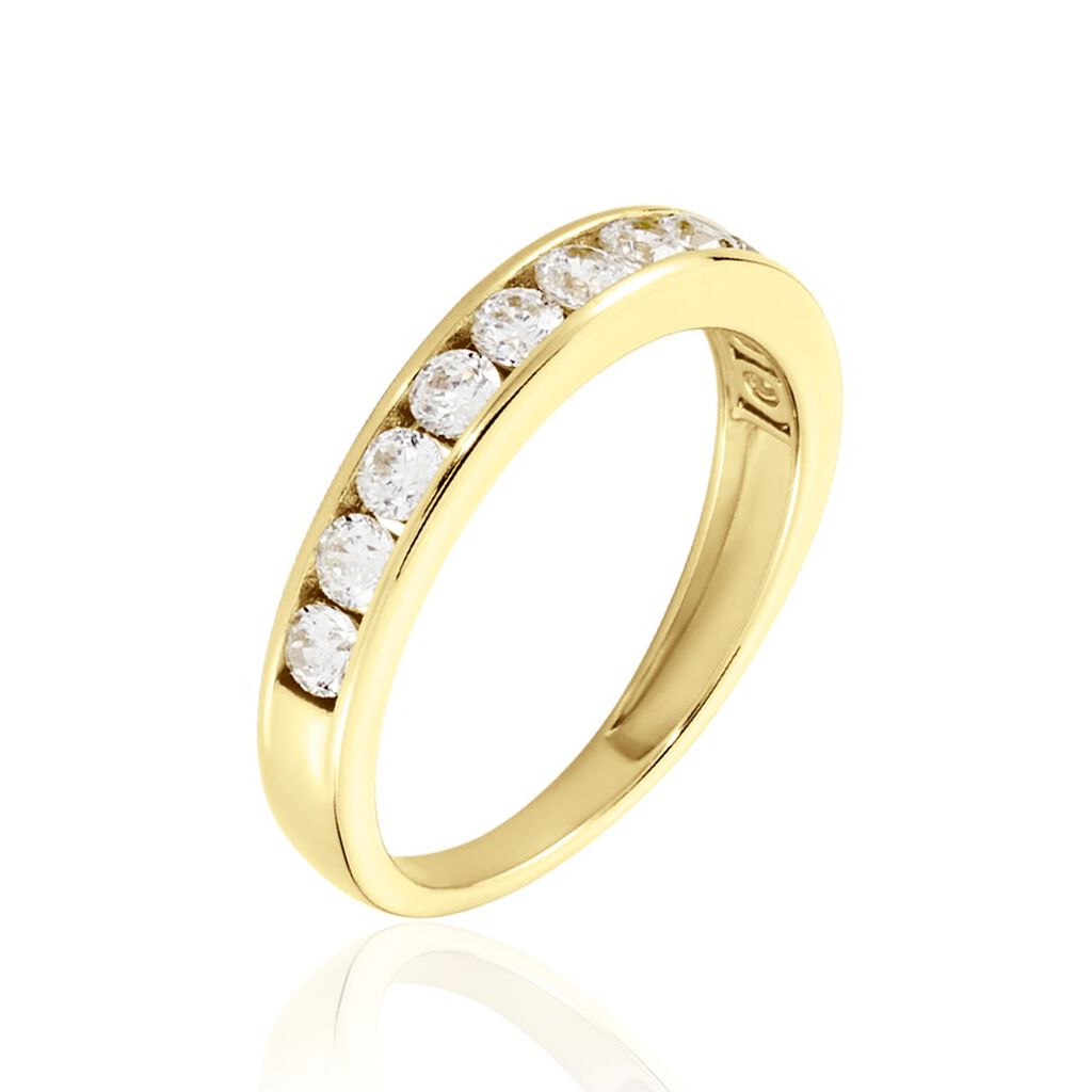 Damen Ring Gold 375 (9 Karat) Zirkonia Wei&szlig;