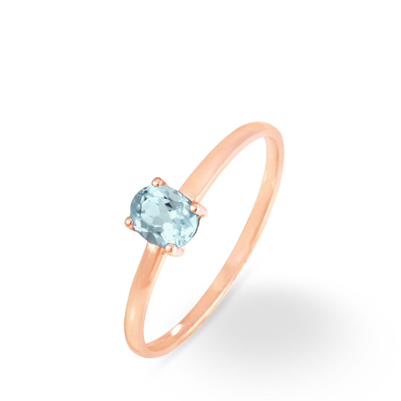 Bague Lily Or Rose Aigue Marine - Spannringe Damen | OROVIVO