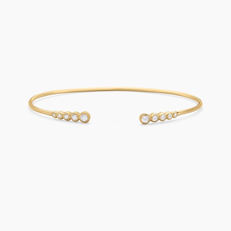 Bracelet Jonc Iza Plaque Or Jaune Oxyde De Zirconium - Spannringe Damen | OROVIVO