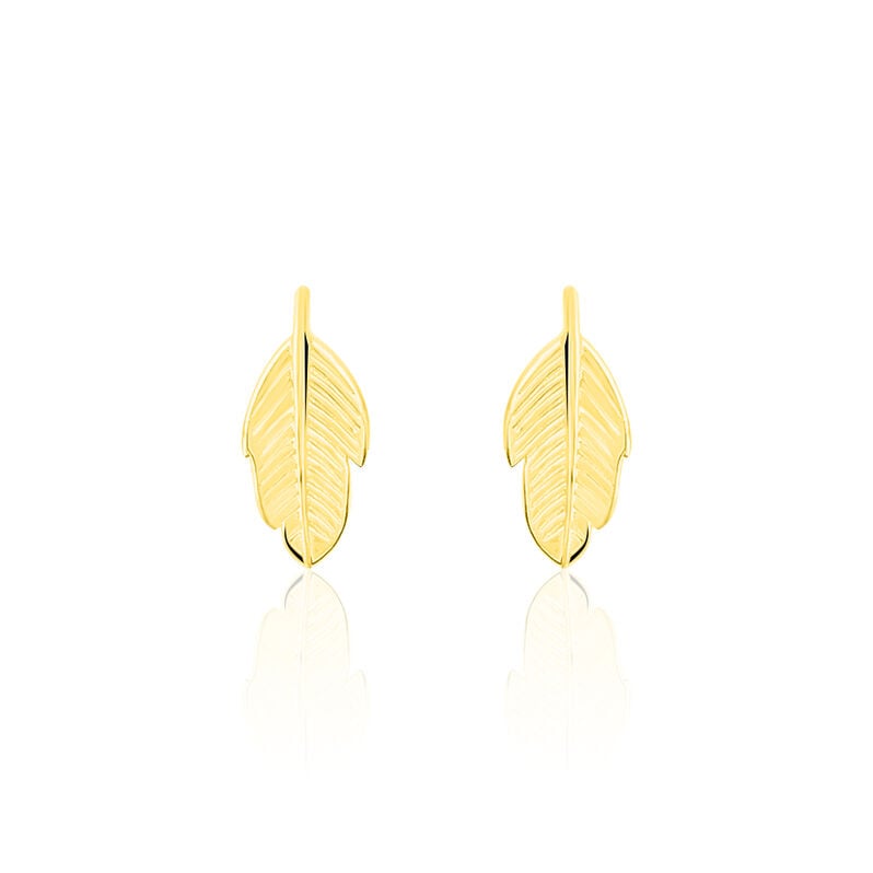 Boucles D'oreilles Puces Bartolomea Feuilles Or Jaune - Spannringe Damen | OROVIVO