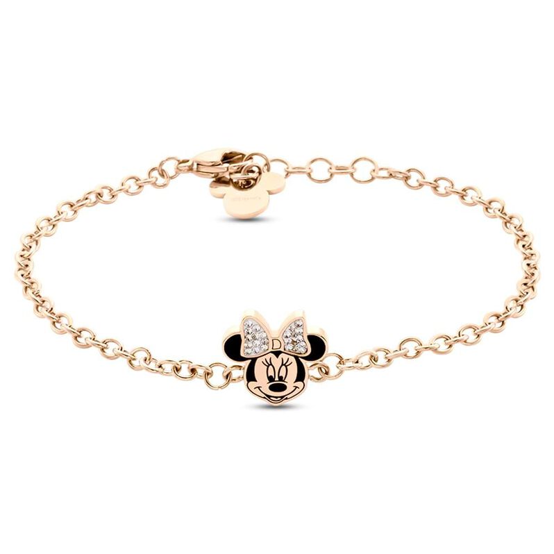Bracciale Mickey Mouse & Friends Acciaio Rosa Cristallo - Spannringe Damen | OROVIVO