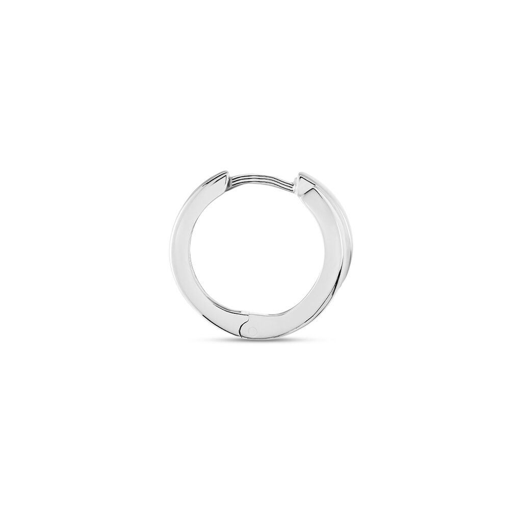 Damen Creolen Silber 925 Zirkonia Wei&szlig;