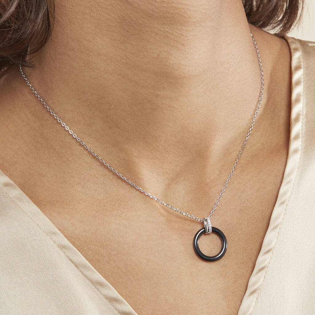Collier Argent Et Céramique - Spannringe Damen | OROVIVO
