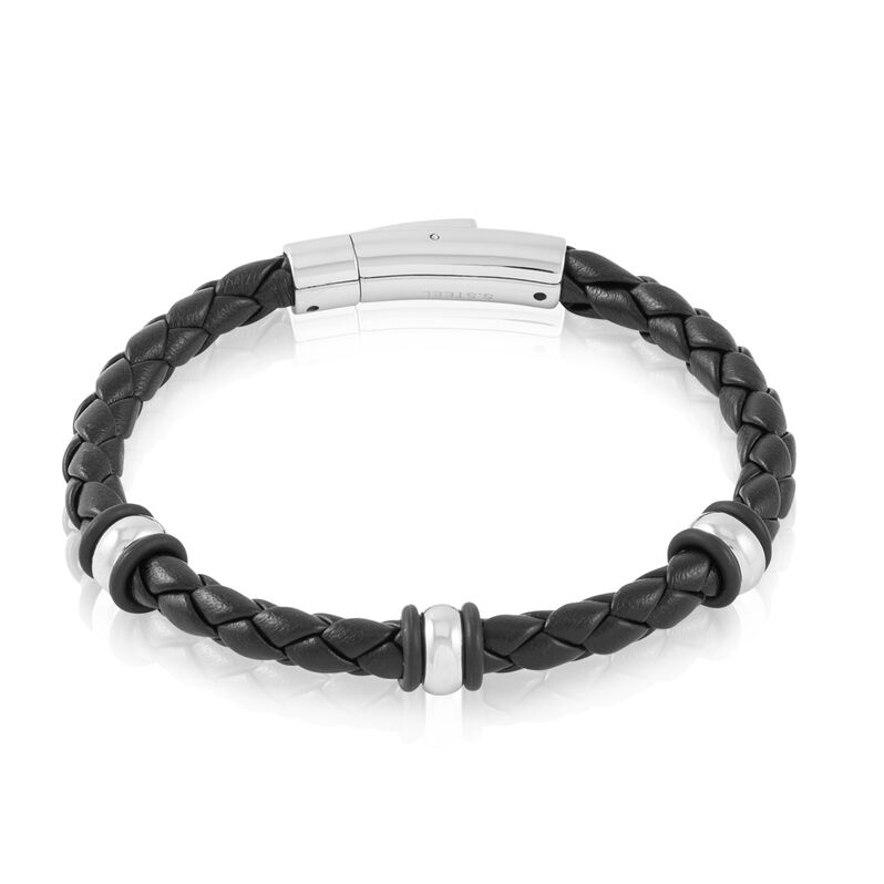 Bracelet Acier Et Peau Synthétique  - Spannringe Herren | OROVIVO