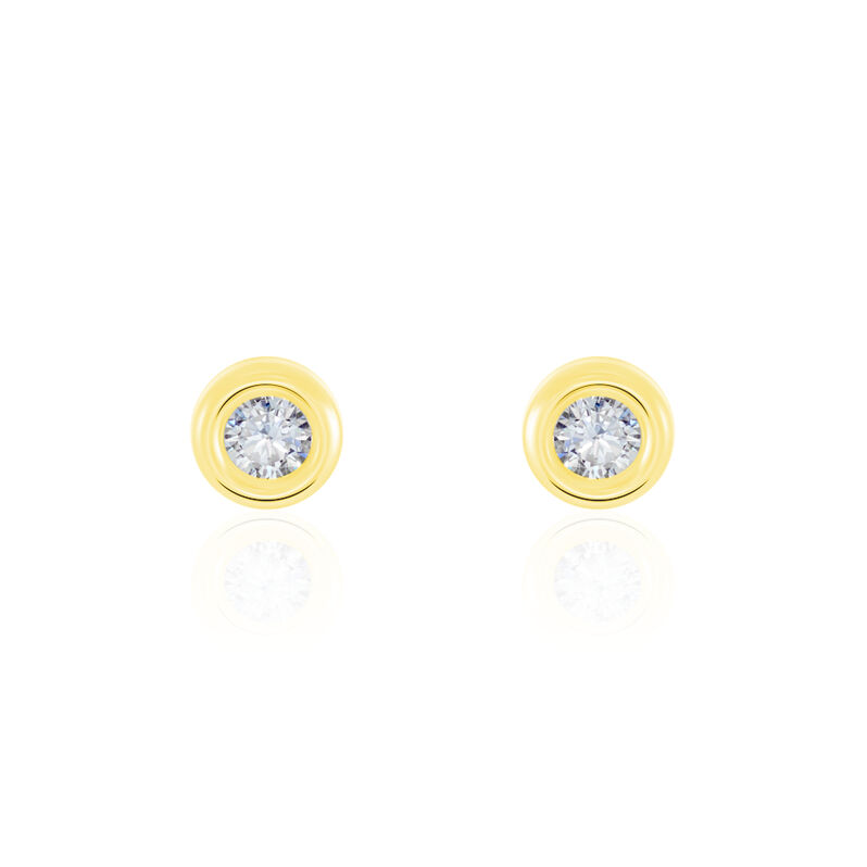 Damen Ohrstecker Gold 375 Zirkonia 4mm - Ohrstecker Damen | OROVIVO