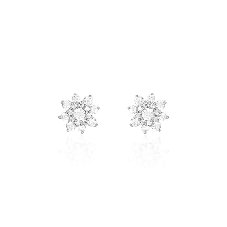 LORRAINE Damen Ohrstecker Silber 925 Zirkonia Wei&szlig; 0,31 ct Blume - Ohrstecker Damen | OROVIVO