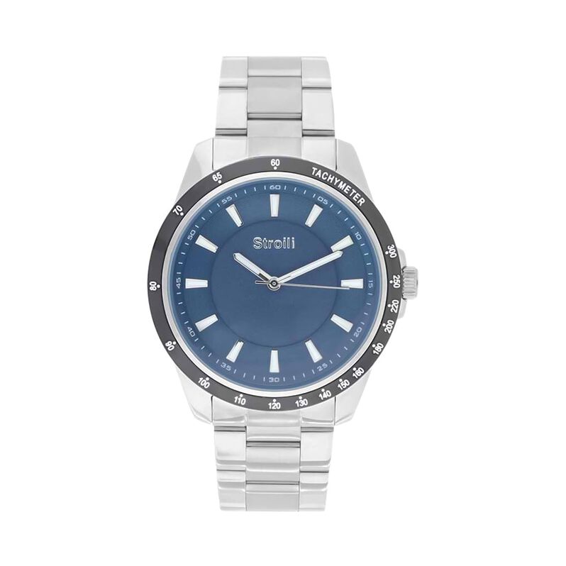 Orologio solo tempo Saint Moritz con cinturino e cassa in acciaio quadrante blu - Spannringe Herren | OROVIVO