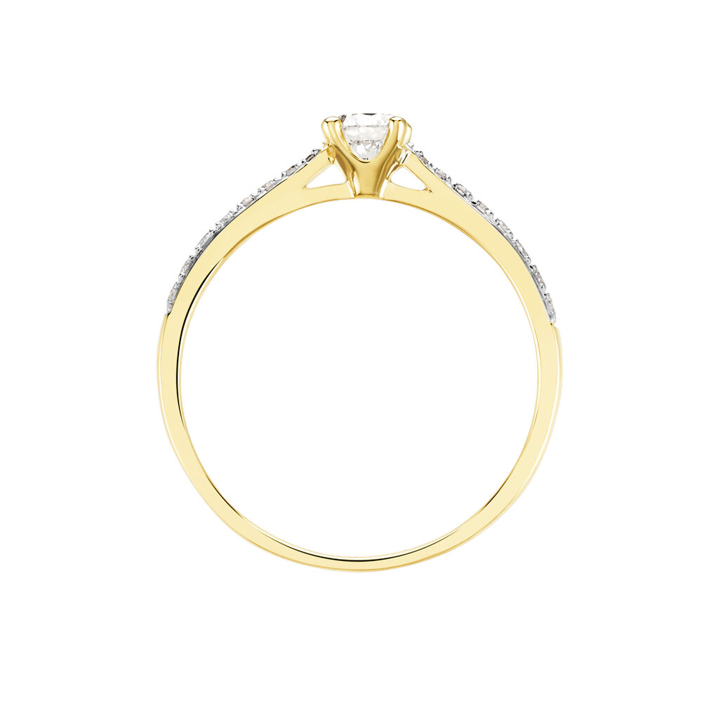 Solitaire Or Jaune Laetitia Diamant Central 0.20cts Serti Griffes - Spannringe Damen | OROVIVO