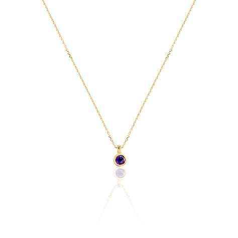 LYKKE Damen Collier Gold 375 (9 Karat) Amethyst Violett 0,25 ct Kreis B 4 mm - Halsketten Damen | OROVIVO