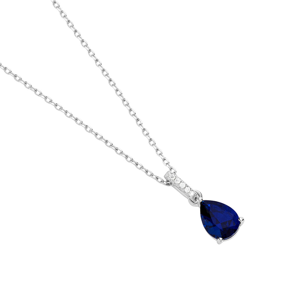 TALIDA Damen Collier Silber 925 Zirkonia Blau