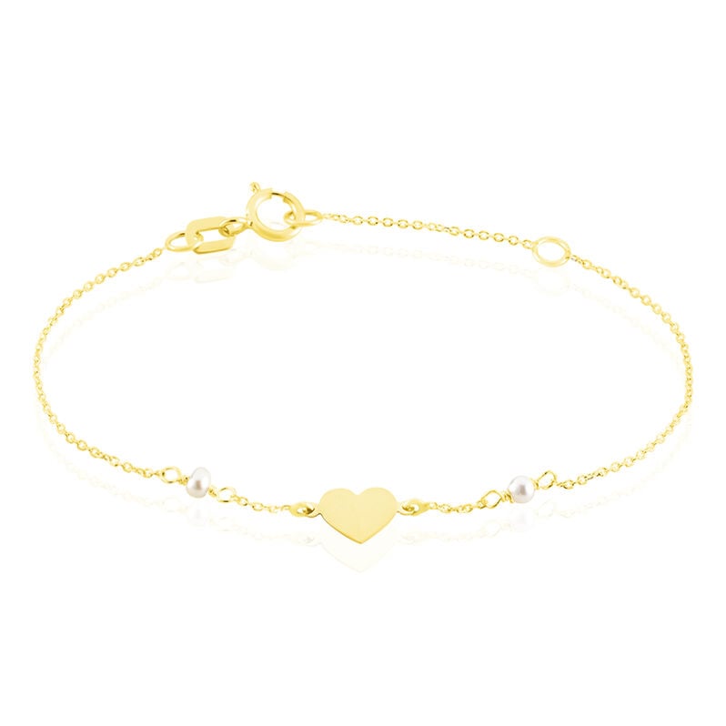Bracelet Or Jaune Theotima Coeur Perle - Spannringe Kinder | OROVIVO