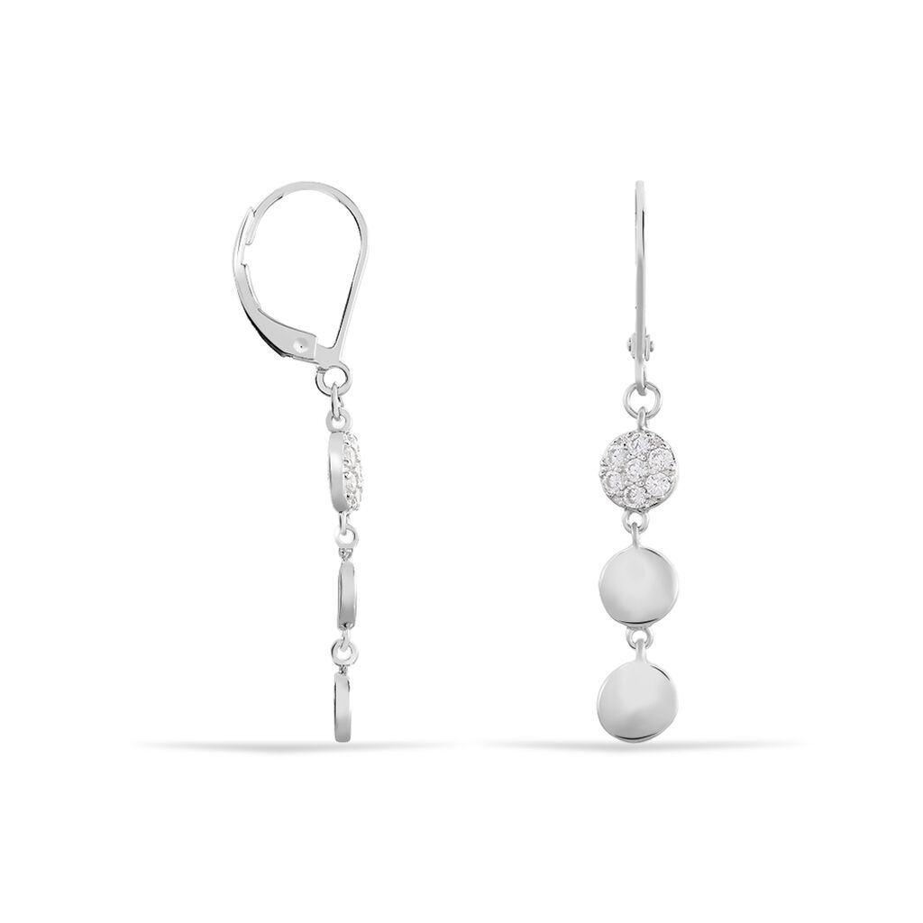 Damen Ohrringe Lang Silber 925 Zirkonia Kreis Dots  - Ohrhänger Damen | OROVIVO