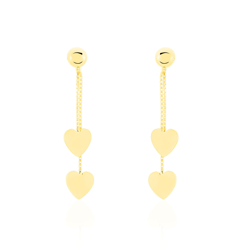 Damen Ohrstecker Lang Gold 375 Herz - Ohrringe Damen | OROVIVO