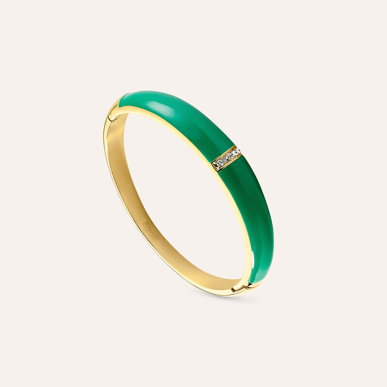 Bangle Lady Sweet Acciaio Dorato Cristallo - Spannringe Damen | OROVIVO
