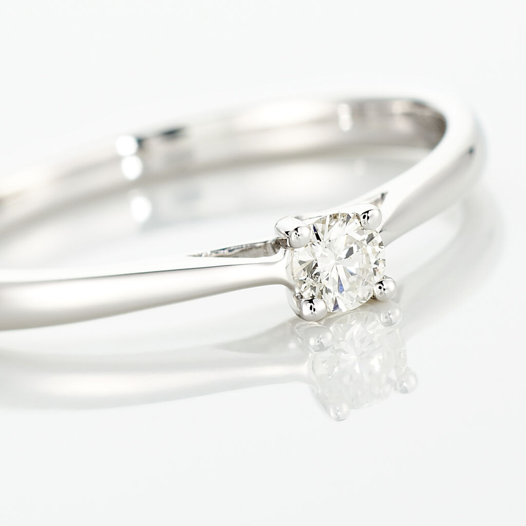 Bague Solitaire Victoria Or Blanc Diamant - Spannringe Damen | OROVIVO