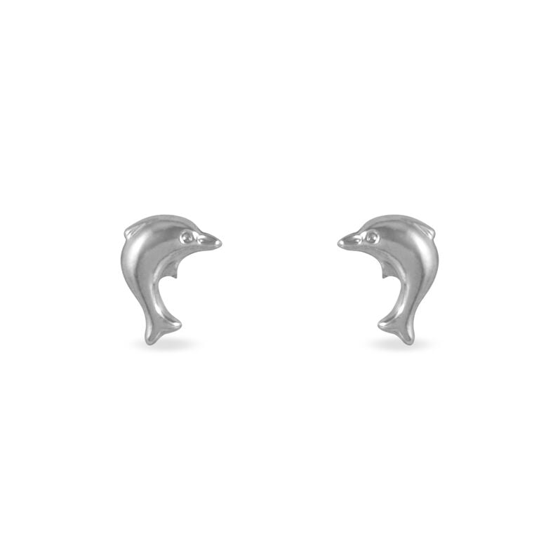 Boucles D'oreilles Puces Fulvie Dauphin Or Blanc - Spannringe Damen | OROVIVO
